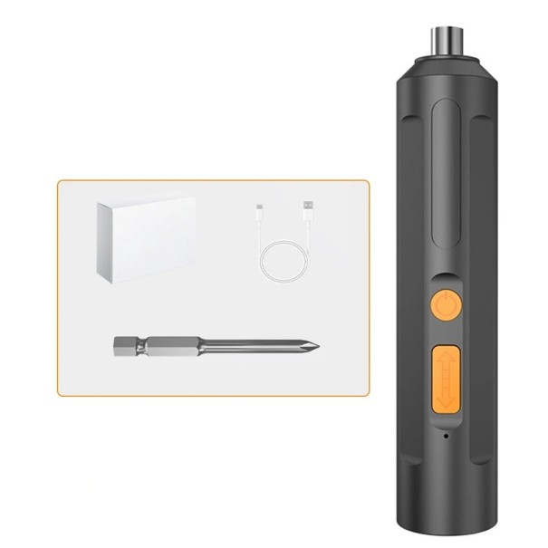 Mini destornillador eléctrico con accesorios Carga USB Botones de control Fácil manejo Set con punta y cable 1