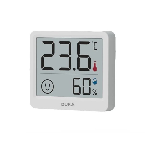 Mini digitale thermometer met hygrometer 53 x 60 mm LCD-scherm CR2032-batterij 360° comfortindicator Binnentemperatuur- en vochtigheidsmeting 1