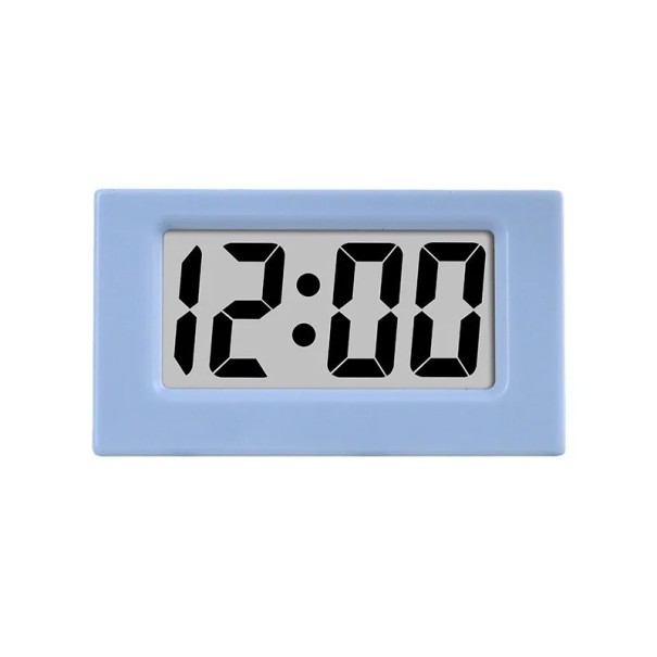 Mini digitalt bordur 5,9 x 3,5 x 3,2 cm Tid og dato 12-timers tilstand Bærbart format Strømforsyning LR1130 batteri Medfølger i pakken blå