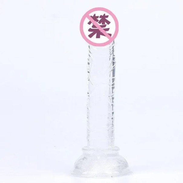 Mini dildo en jelly avec ventouse texture réaliste pour utilisation vaginale et anale et emballage discret transparente