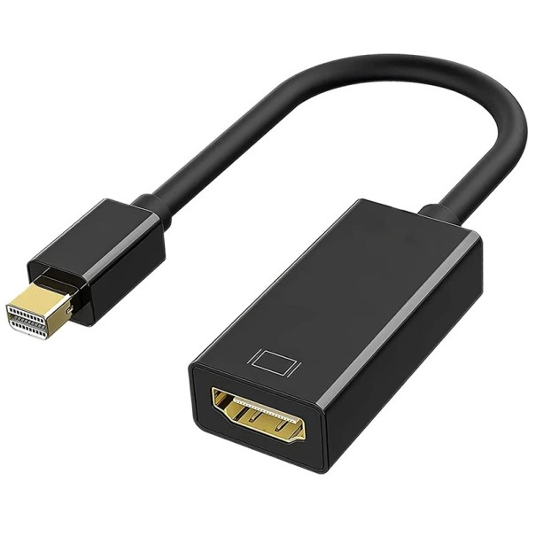 Mini DisplayPort mannelijk naar HDMI vrouwelijk 4K adapter mDP naar HDMI converter MacBook Notebook PC Monitor TV Plug &amp; Play Hoge kwaliteit beeld- en geluidsoverdracht zwart