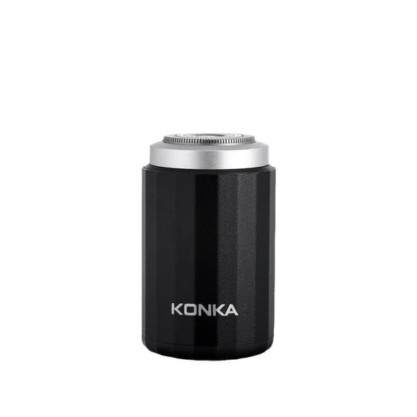 Mini elektrický holiaci strojček pre mužov KONKA IPX6 vodotesný Mokré aj suché holenie Kovové telo Rozmer 15 x 15 x 10 cm Na holenie brady čierna