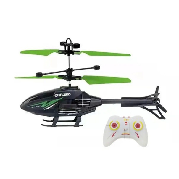 Mini elicottero volante 100 g Giocattolo RC ricaricabile con sensore a infrarossi Luci LED Ricarica USB Dron in plastica per bambini e adulti verde