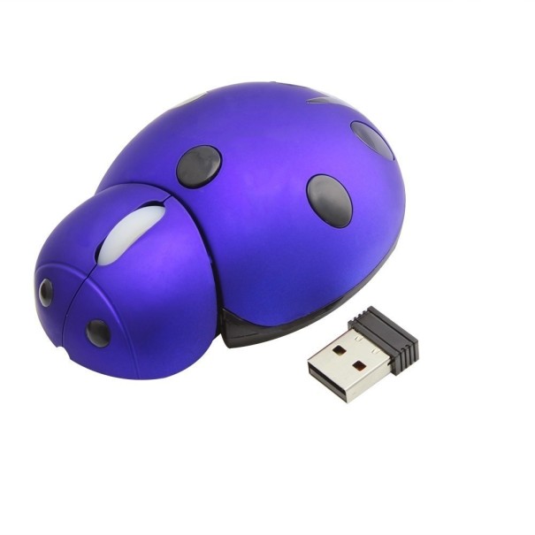 Mini Ergonomic Mouse Ladybird purple