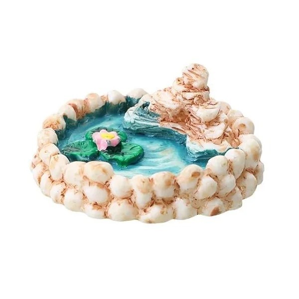 Mini étang avec des grenouilles Élément aquatique décoratif pour diorama paysage miniature ruisseau scène aquatique figurines décoration 1