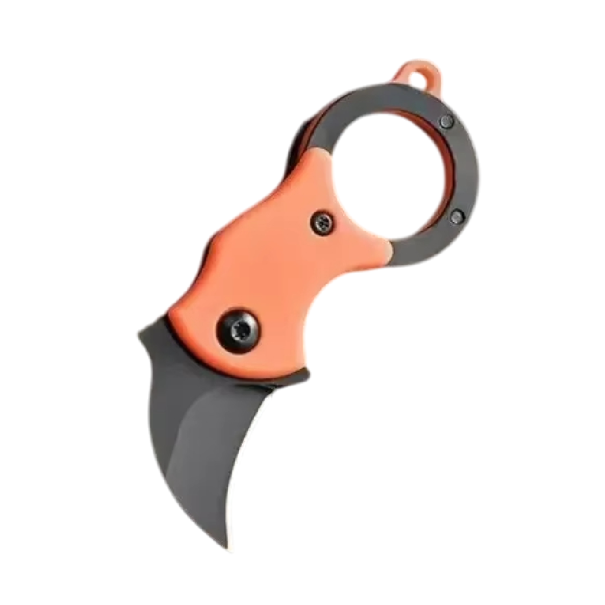 Mini faca dobrável de aço inoxidável de 8,2 cm com lâmina curva Chaveiro EDC faca de bolso Para viagens Ferramenta Outdoor Caminhadas Sobrevivência laranja