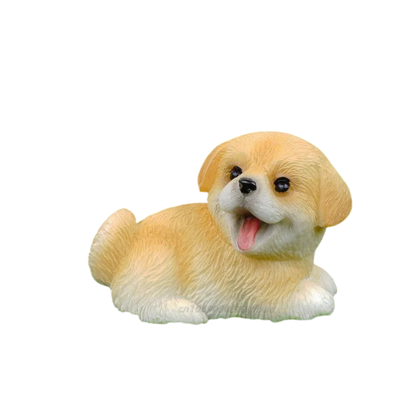 Mini figurka štěněte Pryskyřice Dekorativní pes pro dioráma mikrosvět modelová krajina park zahrada figurky dekorace 8