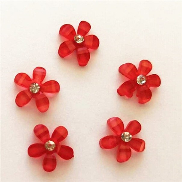 Mini flores decorativas 50 uds. rojo