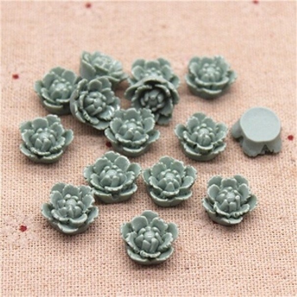 Mini Flower Decorations 50 pcs turquoise