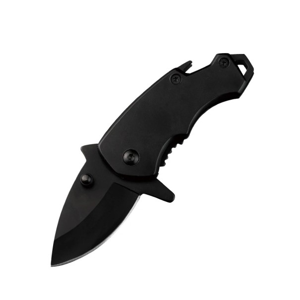 Mini Folding Stainless Steel Pocket Knife 10.6 cm with Bottle Opener EDC Pocket Knife Multifunctional Tool Hiking Travel Outdoor black