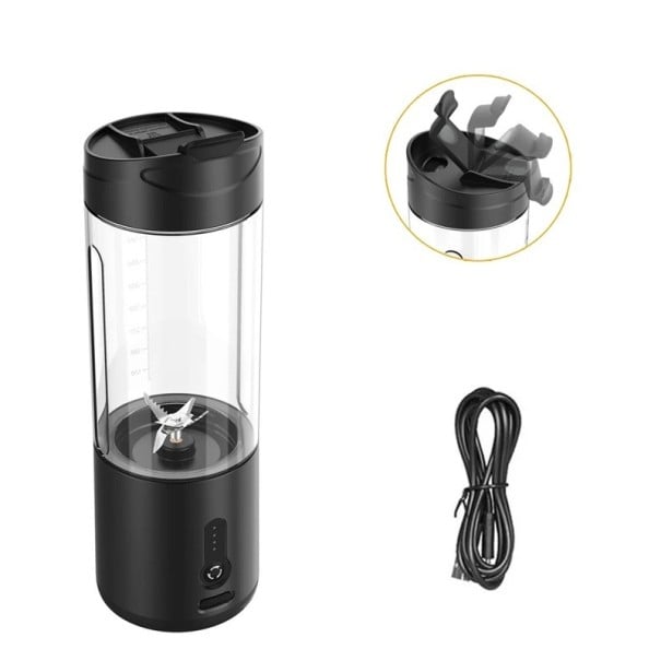Mini Frullatore Portatile 530 ml 6 Lame 22000 giri/min Alimentazione USB-C Batteria 4000 mAh Frullatore per Smoothie Frutta Verdura Cocktail nero
