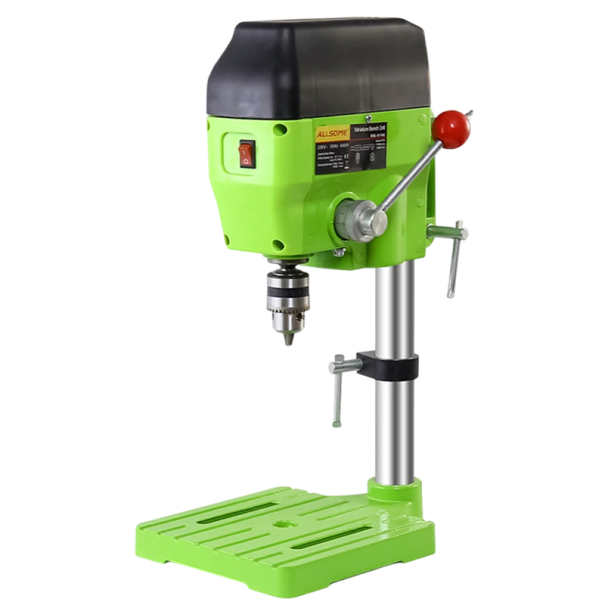 Mini furadeira de bancada 480W 1–10 mm com alta velocidade 11000 rpm Corpo metálico Curso de trabalho 4 cm Furadeira compacta para perfuração precisa em oficina 1