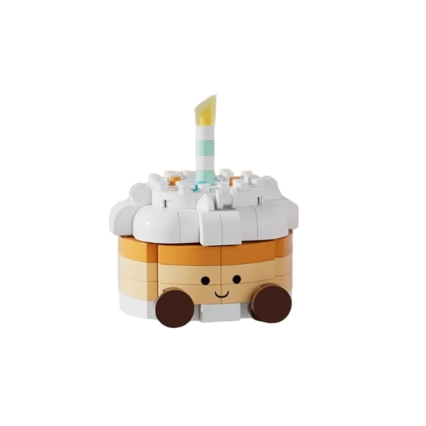 Mini gâteau d'anniversaire 4,0 x 4,15 x 4,55 cm composé de 134 micro briques de construction Kit créatif de douceurs pour enfants et adultes 1