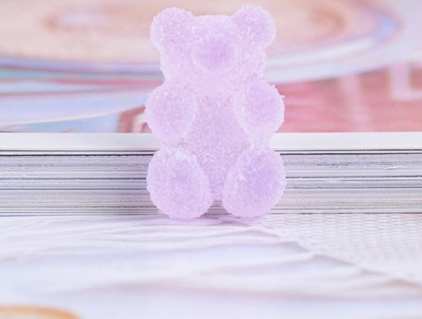 Mini gummibjörn dekoration 20 st ljuslila