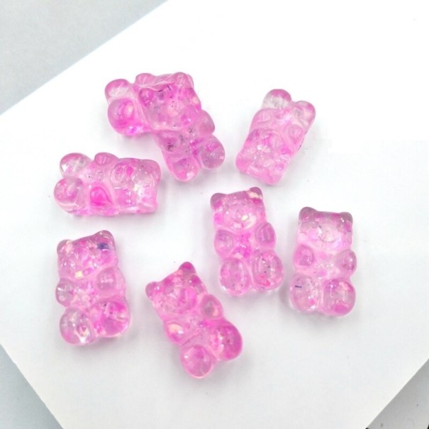Mini gummybeertjes decoraties 20 stuks roze