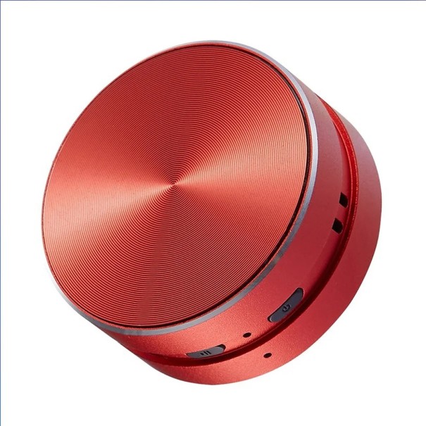 Mini haut-parleur 40 x 25 mm Transmission du son sur boîtier en bois et verre Microphone Bluetooth FM Couleur au choix Noir Argent Rouge rouge