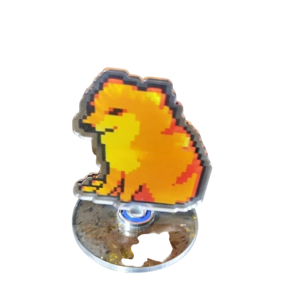 Mini hondendecoratie Cheems 5 cm Figuren zittende hond op draaiplateau 360° Decoratie voor tafel, plank, dashboard met beschermfolie doorzichtig