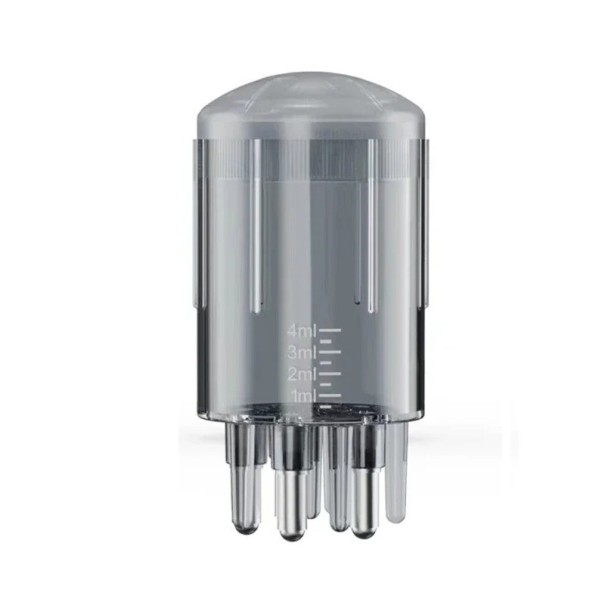 Mini huvudmassageapparat med 4 ml behållare för hår- och hårbottenprodukter Applikator för jämn applicering av produkter på hårrötterna 6 x 3 cm
