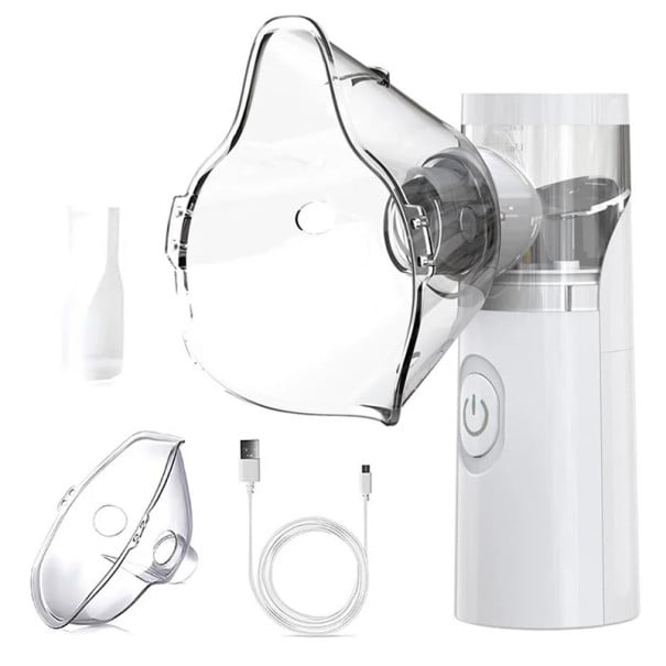 Mini inhalateur ultrasonique portable à main avec chargement USB pour enfants et adultes pour inhalation à domicile blanc