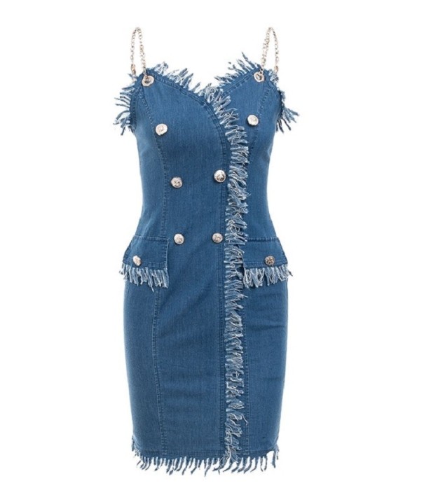 Mini-jurk met kettingbandjes M