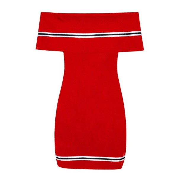 Mini-jurk voor dames met ruches rood L