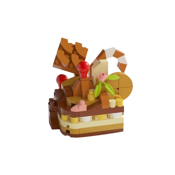 Mini kage 4 x 4,15 x 4,55 cm af mikro byggeklodser Byggesæt til kager til børn fra 8 år og voksne Kreativ fødselsdagsgave 1