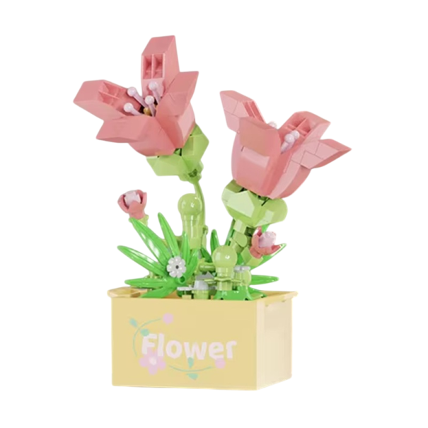 Mini kit de construction de fleurs Kapok 6.7x5x9.3 cm 150 pcs micro blocs pour enfants et adultes Modèle 3D créatif de fleur Kit de construction 1