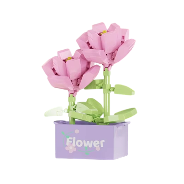 Mini kit de construction fleurs Rose 6.3x4.5x9.5 cm 165 pcs micro blocs modèle 3D fleurs Kit de construction décoratif créatif pour enfants et adultes 1