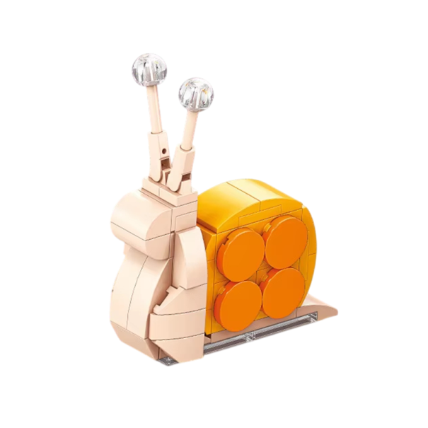 Mini konstrukcja 7.5 x 3.2 x 9.2 cm Ślimak 62 szt. Mikro klocki 3D model zwierzęcia dla dzieci od 9 lat 1