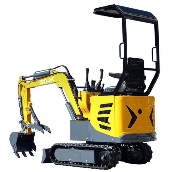 Mini kotró 1t JKW-10 tonnás kotró tartozékokkal Mezőgazdasági gép Kotró JKW-10 tartozékokkal sárga