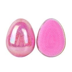 Mini kulatý rozčesávací hřeben 9 x 6,5 cm Cestovní masážní kartáč na vlasy pro dívky Měkké plastové zuby proti lámání a trhání vlasů růžová