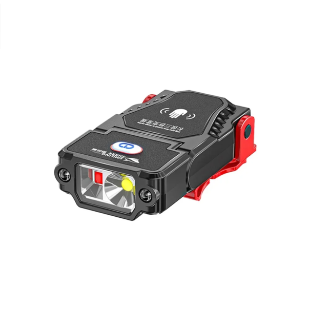 Mini lanterna frontală LED cu senzor de mișcare, reîncărcabilă prin USB, cu clips, impermeabil, reglabil, lumină roșie și albă, moduri intermitente 1