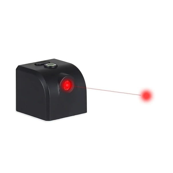 Mini laserová vodováha Červený laser 650 nm Bodový laser Dosah 3–30 m 40 x 35 x 38 mm Magnet a vestavěná libela Černá Na domácí použití 1