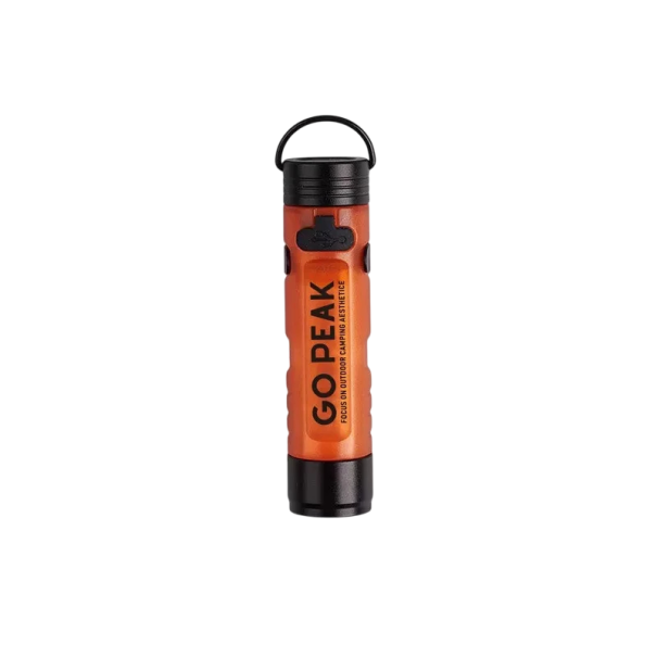 Mini LED svietidlo s klipom USB nabíjateľné 200 mAh 6,45 x 1,55 cm hliníková zliatina vrecková baterka na kempovanie a nosenie oranžová