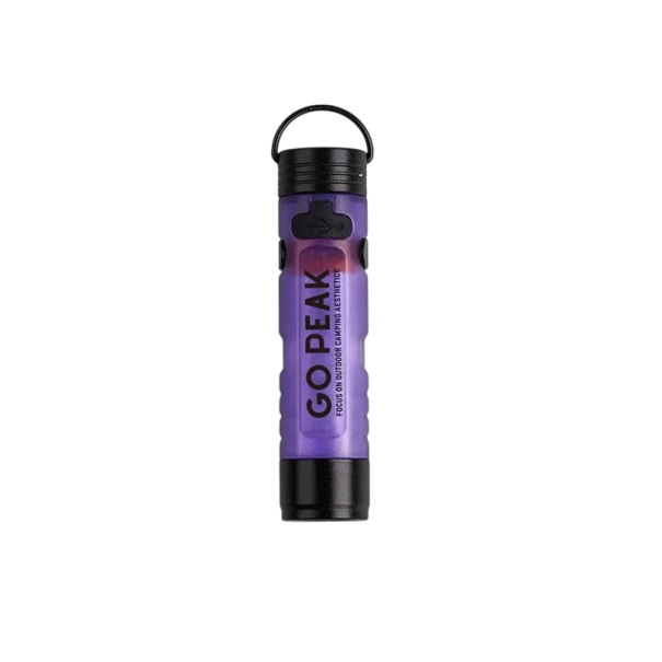 Mini LED svítilna s klipem USB dobíjecí 200 mAh 6,45 x 1,55 cm hliníková slitina kapesní baterka pro kempování a nošení fialová