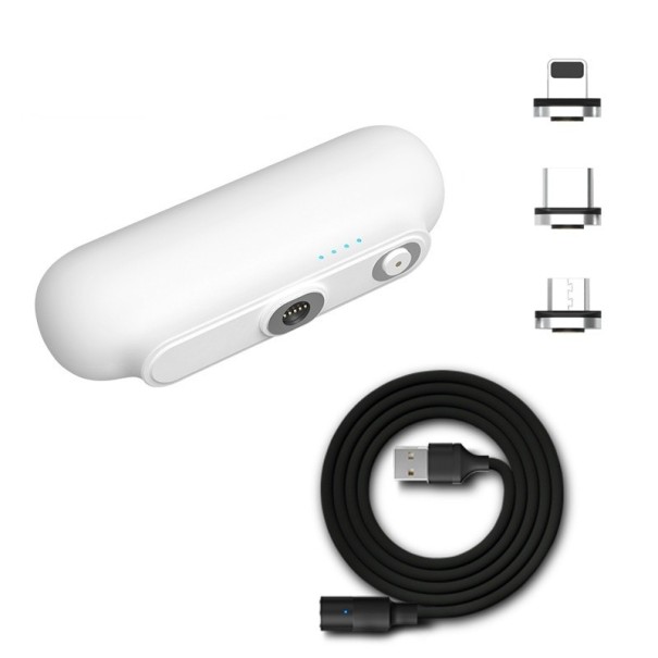 Mini magneettinen varavirtalähde 2600 mAh valkoinen