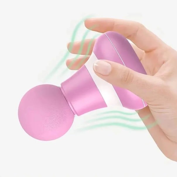Mini masážní pistole, ruční přenosný elektrický masážník pro celé tělo, 6 rychlostních režimů, USB nabíjení, tichý provoz růžová