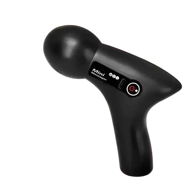 Mini massagepistool, 9 snelheidsinstellingen, 4 massagekoppen, verwarmings- en koelfunctie, USB-opladen, ergonomisch ontwerp, stille werking, 135g zwart