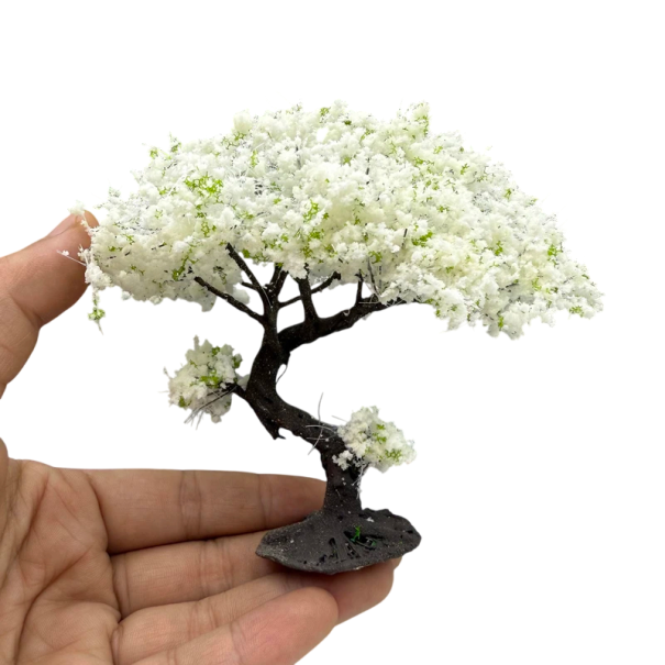 Mini modellträd 10 cm Realistiskt dekorativt träd för dioramor modellandskap trådstam detaljerad krona 1