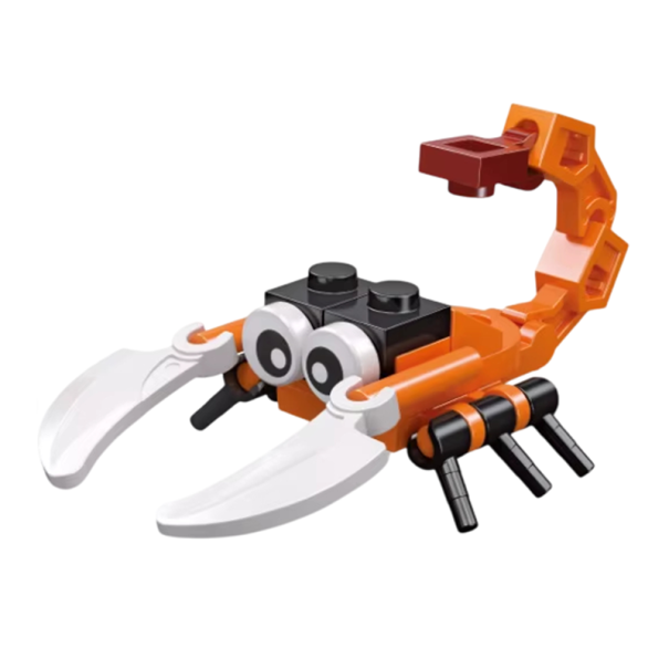Mini modelo Escorpião 4,65 x 3,35 x 3,75 cm 21 pcs Micro tijolos de construção Pequeno quebra-cabeça 3D de insetos para crianças Construtor criativo de pequenos blocos 1