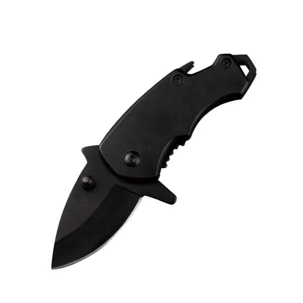 Mini navaja de bolsillo plegable de acero inoxidable de 10,6 cm con abrebotellas de vidrio, navaja de bolsillo EDC, herramienta negro