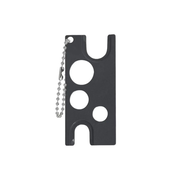 Mini nerezový otvírák lahviček 5,8 x 2,2 x 0,2 cm Odstraňovač zátek lepidel na řasy Otevírací nástroj 0,8–1,3 cm Kompaktní pomůcka černá