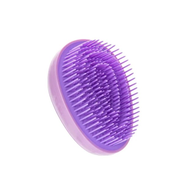 Mini peigne de massage antistatique 8,7 x 6,5 cm Brosse à cheveux en forme d'œuf pour cheveux mouillés et secs Pour tous les types de cheveux violet