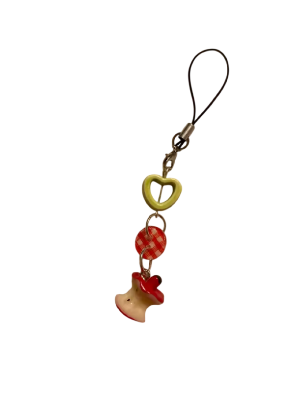 Mini Phone Charm Apple Heart Button Decorative Mobile Pendant Colourful Phone Strap Bag Keychain Camera 1