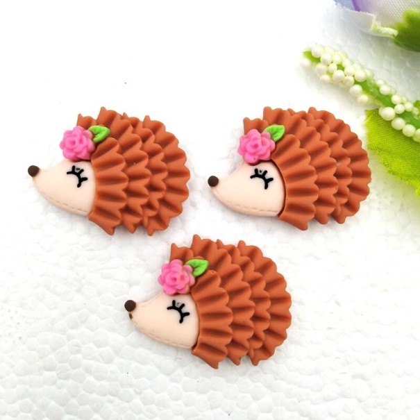 Mini pindsvinepynt 10 stk. brun