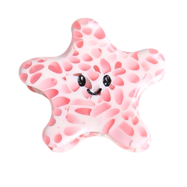 Mini pinza para el cabello 3,4 x 3,1 cm Estrella de mar rosa Pequeña horquilla decorativa para el cabello Accesorio veraniego adorable para peinados 1