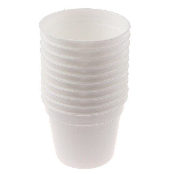 Mini Plastic Flower Pots 10 pcs white