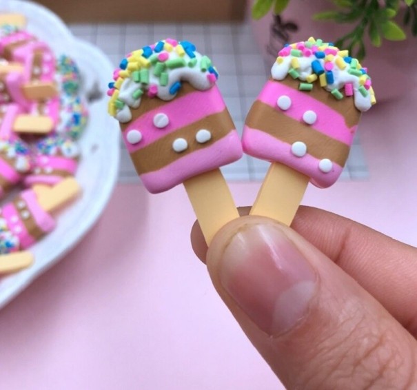 Mini popsicle dekorationer 5 st turkos