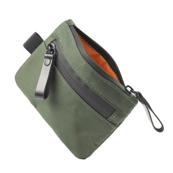 Mini portfel 9 x 13 x 1,5 cm X-Pac zip pouch Etui na monety, klucze i drobne przedmioty z tkaniny neutralnej węglowo zielony
