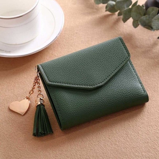 Mini portofel din piele pentru femei M142 verde inchis
